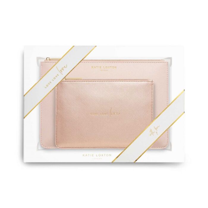 Katie Loxton Perfect Pouch | Love Love Love Gift Set | Pink